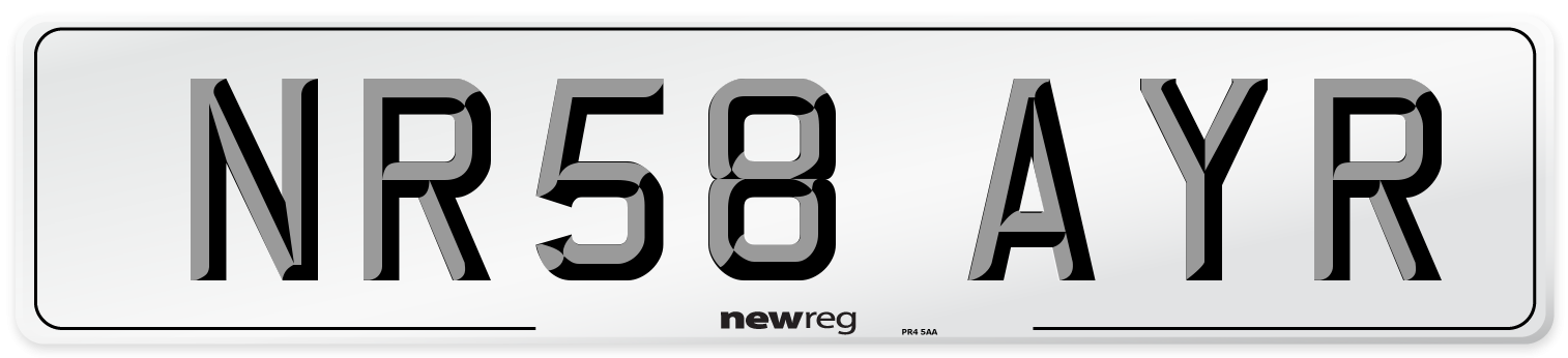 NR58 AYR Number Plate from New Reg